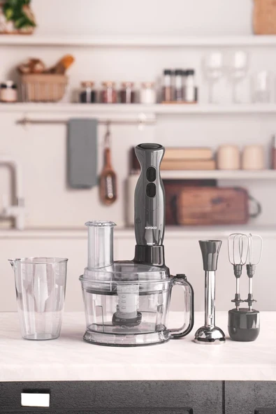 Çok Amaçlı Mutfak Robotu ve Blender Seti, Güçlü 2000 W, Gri Renk ürün görseli 1
