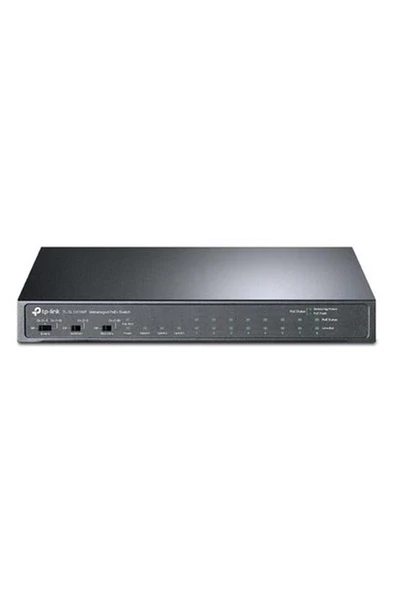 TP-Link 11 Port TL-SL1311MP 10/100 + 8-Port Poe+ 2x Gigabit + 1x Sfp Switch (124W) (Siyah Çelik Kasalı) ürün görseli 1