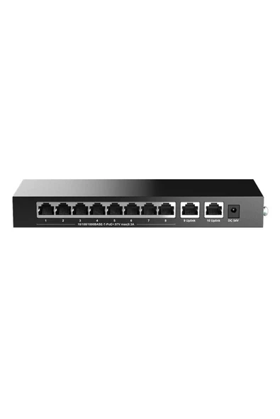 Magic BS210T-P 8 Port Poe+ 2 Port Uplink 10-100-1000 Mbps Metal Kasa Swich ürün görseli 1