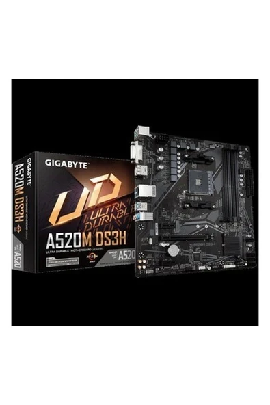 Gıgabyte A520M-DS3H Ddr4 4733(OC) HDMI M.2 Matx Am4 ürün görseli 1