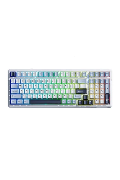 Aula F99 3 Modlu Rgb Hot Swap Mekanik Linear Graywood V3 Switch Kablosuz Makrolu Klavye Lacivert ürün görseli 1