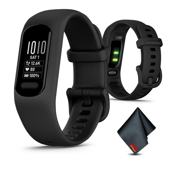 Garmin vívosmart 5, Fitness Tracker, Long-Lasting Battery, Simple Design, Black Large Sche with Microli ürün görseli 1