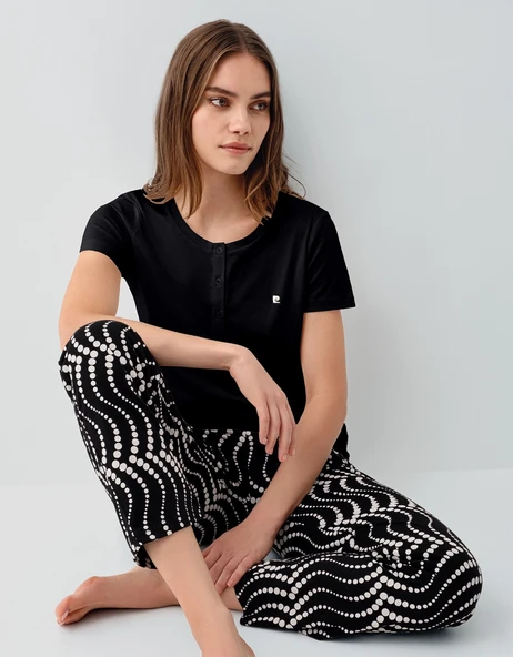 Pierre Cardin 9165 Kadın Kısa Kollu Pijama Takımı ürün görseli 1