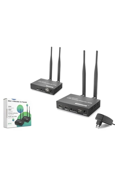 Hdx1383 Hdmi Kvm Extender Loop-Out Kablosuz 1080P 200M Siyah ürün görseli 1