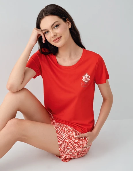 Arnetta 3612 Kadın Kısa Kollu Şortlu Pijama Takımı ürün görseli 1