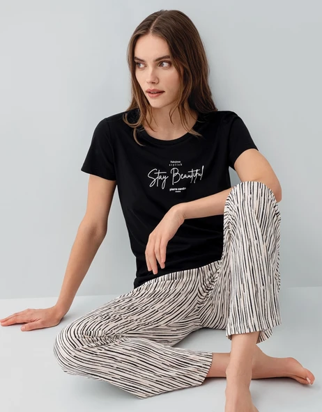 Pierre Cardin 9188 Kadın Kısa Kol Pijama Takımı ürün görseli 1