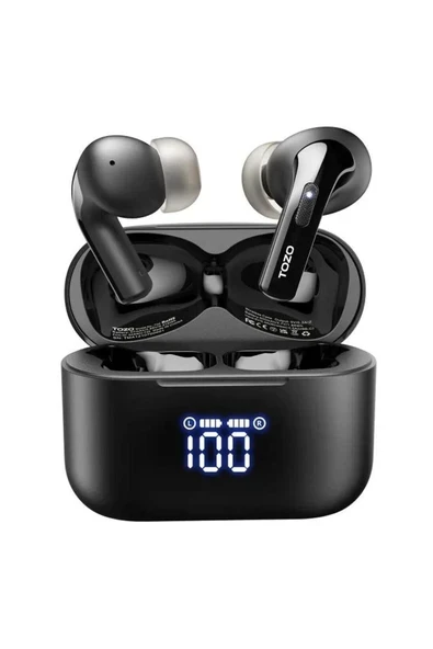 Tozo T20 LED Dijital Ekranlı Kablosuz Bluetooth Kulaklık Siyah ürün görseli 1