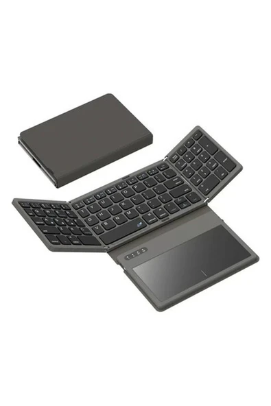 Geodmaer Büyük Touchpad Katlanabilir Bluetooth Klavye Grey ürün görseli 1