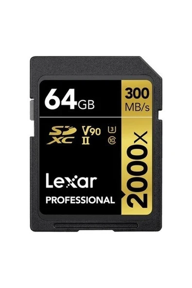 Lexar 64GB 2000X Sd Hafıza Kartı Uhs-Iı C10 V90 4K U3 (300MB/S) ürün görseli 1