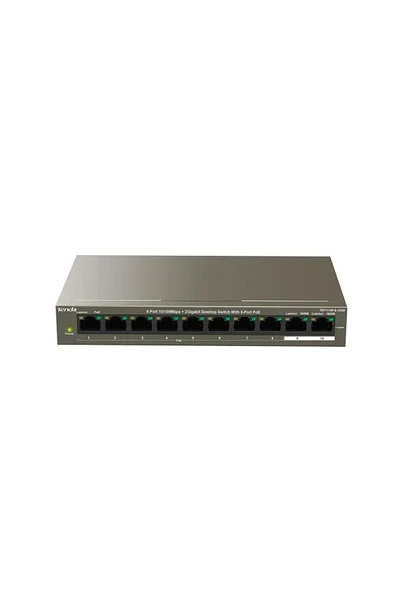 Tenda TEF1110P-8-102W 10 Port 8 Port Poe+ 10-100 + 2 Port 10-100-1000 Switch ürün görseli 1