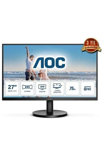 27\" Q27B3MA 75Hz 4ms Qhd HDMI Dp Va Flat Antiglare Freesync Monitör ürün görseli 1