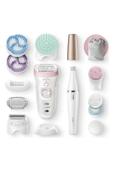 Braun Silk-épil 9 9995 Güzellik Seti SensoSmart Teknoloji Kablosuz Islak ve Kuru Kullanım Pembe 11 Ek Ataçmanlı Epilatör / Epilasyon ürün görseli 1