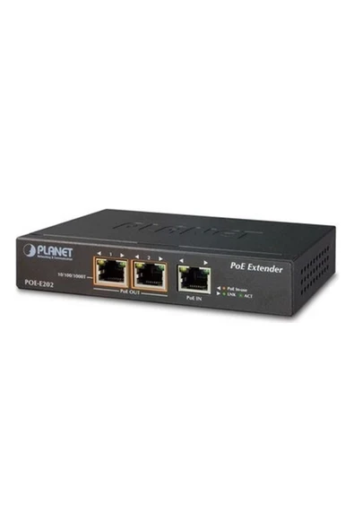 Planet PL-POE-E202 1 Port Poe+ 2 Port Gigabit Poe+ Sinyal Uzatma Cihaz ürün görseli 1