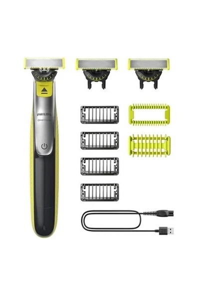 Philips Oneblade 360 Yüz + Vücut Tıraş Makinesi | 2 Başlık, 8 Tarak, 1 Gövde Kiti, USB Şarj - QP2834/31 ürün görseli 1