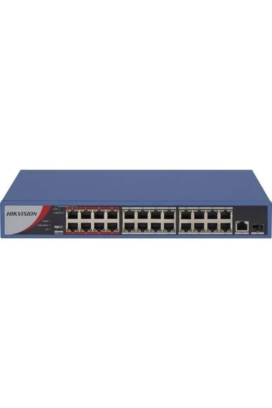 24port 230w FULL PoE DS-3E0326P-E/M(B) 10/100 1X-UPLINK Yönetilemez Switch ürün görseli 1