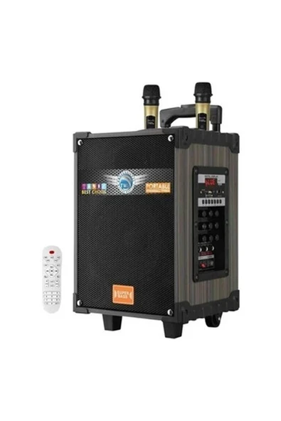 LT-912 Süper Bass Kumandalı Şarjlı Çift Mikrofonlu Hoparlör Sistemi Taşınabilir Amfi ürün görseli 1