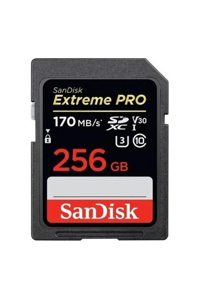 Sandisk Extreme Pro 256GB Sdxc Card 170MB/S V30 Uhs-I U3 Hafiza Kartı SDSDXXY-256G-GN4IN ürün görseli 1