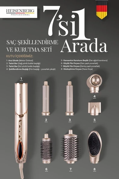 Professional Airwrap Saç Şekillendirme Ve Kurutma Seti Aliminyum Gövde ürün görseli 1