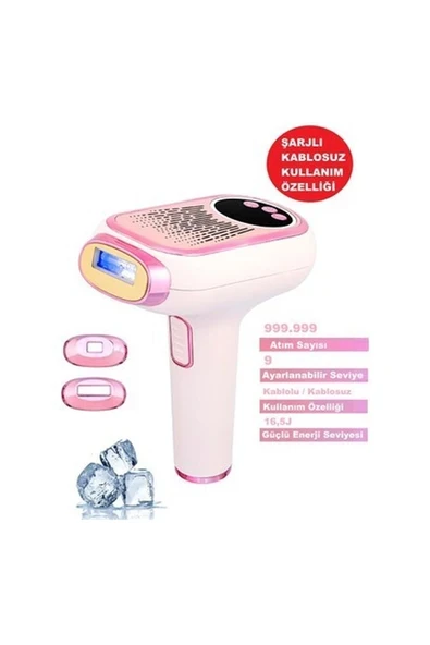 Şarjlı Ipl Lazer Epilasyon Cihazı 999.999 Atım, 9 Kademe, Buz Başlık, Hassas ve Dar Bölge ürün görseli 1