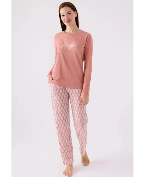 Arnetta 3071 Pamuklu Kadın Uzun Kollu Pijama Takımı ürün görseli 1