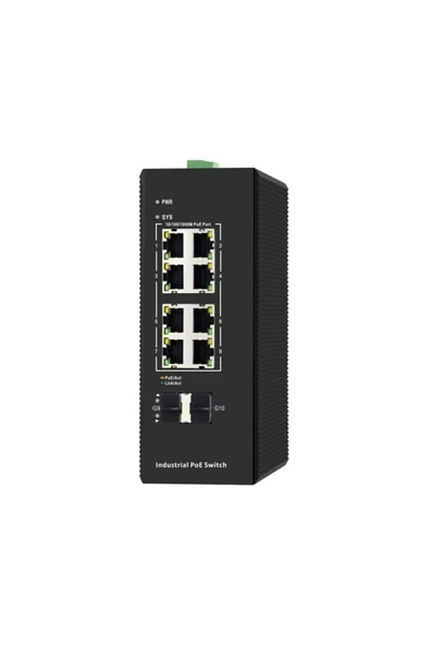 8 Port 10/100/1000 +2 Ge Sfp Endüstriyel Poe Switch ürün görseli 1