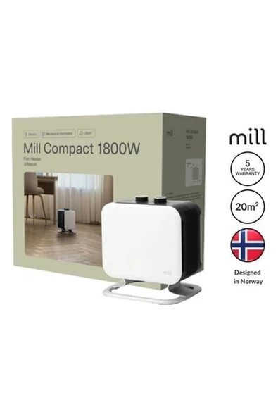 Mill Compact PTC Isıtıcı Fan 1800W - Beyaz ürün görseli 1
