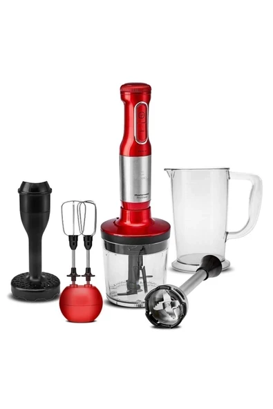 Karaca Mastermaid Prosteel Uzun Blender Ayaklı 6 Bıçaklı Blender Seti Red Inox 2000 W ürün görseli 1