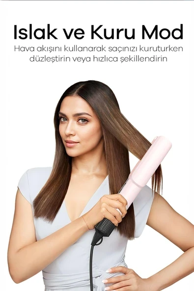 Veryfit Airstrait Yüksek Hızlı Hava Üflemeli Saç Düzleştirici Islak / Kuru - Pembe ürün görseli 1
