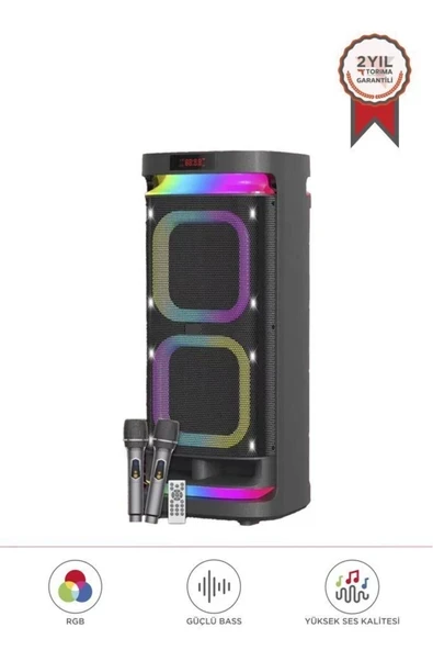 KTS-1991 Led Işıklı Mikrofonlu Kumandalı Bluetooth Hoparlör ürün görseli 1