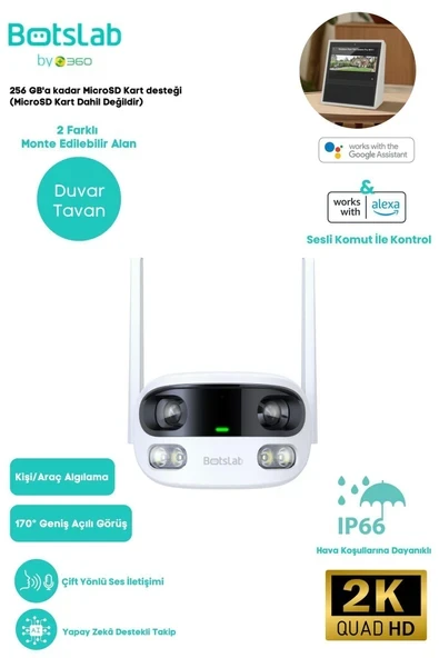 Botslab 360 Outdoor Kamera W302 Beyaz ürün görseli 1