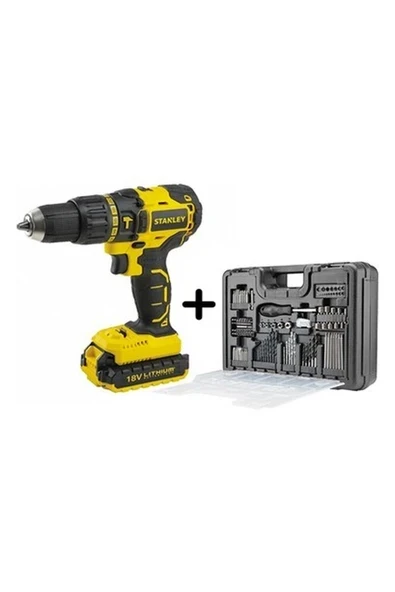 Stanley SBH20D2K-TR 18 V 1,5 Ah Li-Ion Çift Akülü Kömürsüz Profesyonel Darbeli Matkap ürün görseli 1