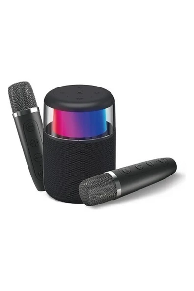 Lenyes S217 Rgb Işıklı Karaoke Mikrofonlu Bluetooth Speaker Hoparlör V5.3 Siyah ürün görseli 1