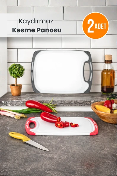 2 Boy Kaydırmaz Tabanlı Kesme Tahtası ürün görseli 1