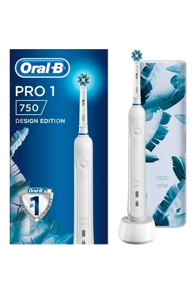 Oral-B Pro 750 Şarj Edilebilir Diş Fırçası Beyaz + Seyahat Kabı Hediyeli ürün görseli 1
