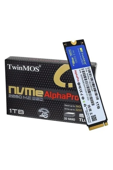 TwinMOS 1TB NVMe Gen3 Okuma 3600MB-Yazma 3250MB M.2 SSD ürün görseli 1