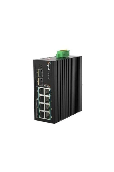 WI-TEK 8port 240w FULL PoE WI-SP3010F 8GE GIGABIT 2X SFP Yönetilemez Endüstriyel Switch ürün görseli 1
