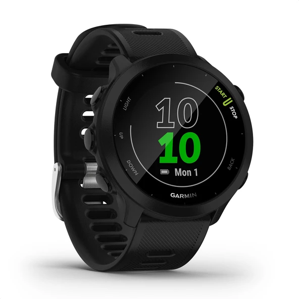 Garmin Forerunner 55 - 1,04" her zaman açık renkli ekrana sahip GPS koşu saati, günlük egzersiz önerileri, çalışma süresi tahmini, 15'ten fazla spor uygulaması, 14 güne kadar pil ömrü ürün görseli 1