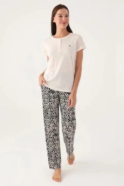 Pierre Cardin Kadın  Kısa Kollu Battal Pijama Takımı ürün görseli 1