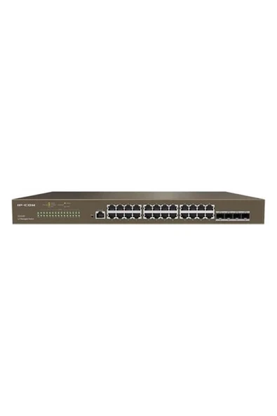 Ip-Com G3328F 24 Port Gıgabıt + 4X1GB Sfp Uplınk L2 Cloud Yönetilebilir Rackmount Swıtch ürün görseli 1