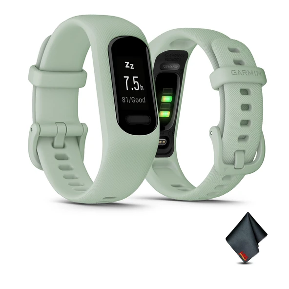 Garmin vívosmart 5, Fitness Tracker, Long-Lasting Battery, Basit Tasarım, Cool Mint Sche with Microfiber Temizlik Kumaş ürün görseli 1