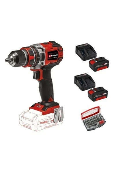 Einhell Tp-Cd 18/50 Li-I Bl Solo Akülü Vidalama Seti + 2 x 4 Ah Starter Kit + Kwb 32 Parça Bits Uç ürün görseli 1