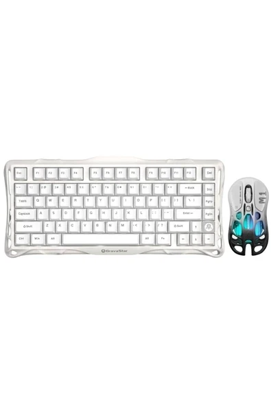 Gravastar Mercury K1 Lite+ M1 Pro Kablosuz Rgb Işıklı Mekanik Q Gaming Klavye ve Optik Mouse Seti ürün görseli 1