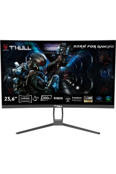 Thull Vision 23,6'' 1ms 200Hz Freesync Fhd LED (Hdmı+Dp) Va Frameless Curved Gaming Monitör TG-VSN236C-200 ürün görseli 1