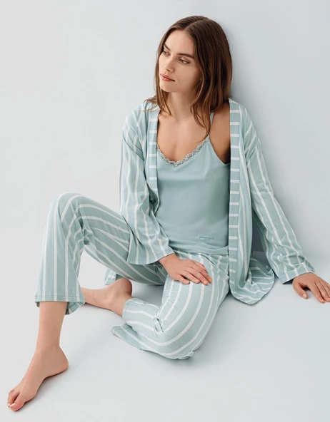 Pierre Cardin 9154 Kadın Sabahlıklı Pijama Takımı ürün görseli 1