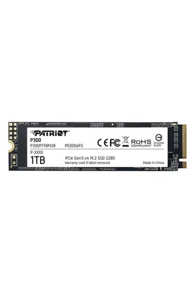 Patriot P300 1TB 2100MB-1650MB M.2 2280 PCI SSD ürün görseli 1