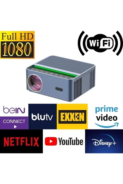 Hzl Smart Akılı Android Sistemli 1080P Projeksiyon (Netflix, Youtube, Disney Vb.) ürün görseli 1