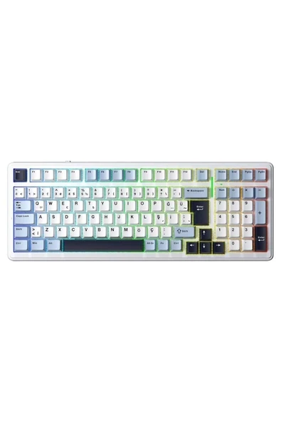 Aula F99 Mekanik Rgb Graywood V4 Switch 3 Modlu Kablosuz Makrolu Hot Swap Türkçe Q Klavye Lacivert ürün görseli 1