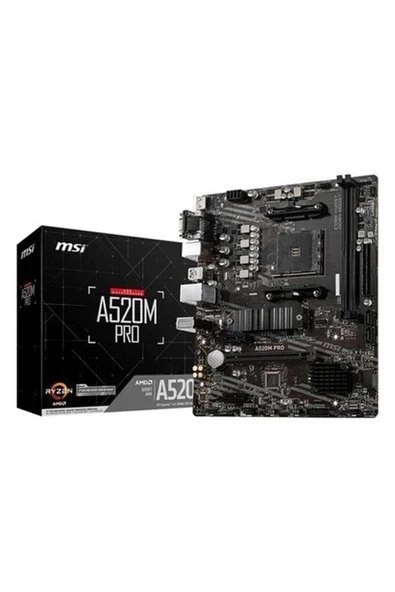 Msi A520M PRO Amd A520 Soket AM4 DDR4 4600 MHz(OC) M.2 Anakart ürün görseli 1