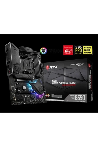 MPG B550 Gaming Plus AM4 DDR4 4400(OC)MHz ATX Gaming Anakart ürün görseli 1
