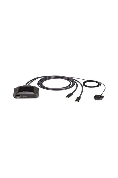 2-Port USB-C 4K DisplayPort KVM Switch, Uzak Port Seçici dahil2-Port USB-C 4K DisplayPort KVM Switch with Remote Port Selector ürün görseli 1